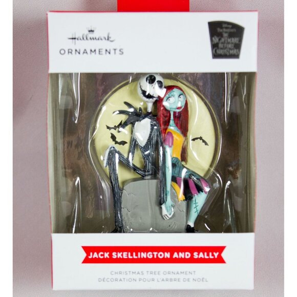 Hallmark Jack Skellington and Sally Tombstone Moon Ornament NEW - Picture 6 of 6